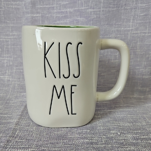 Rae Dunn Other - Rae Dunn White Mug with Black 'Kiss Me' Text